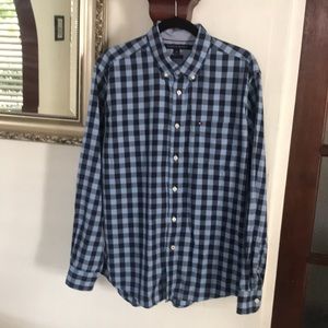 Tommy Hilfiger blue Casual men long sleeves shirt